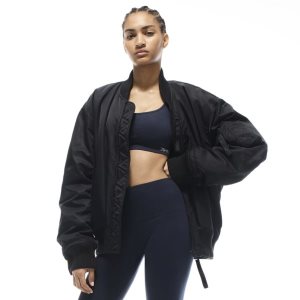 Kurtka Damskie Reebok VB Oversized Bomber Czarne PL 71PNVLE